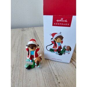 Hallmark 2022 1st young Santa‎ dog ornament Xmas new tree